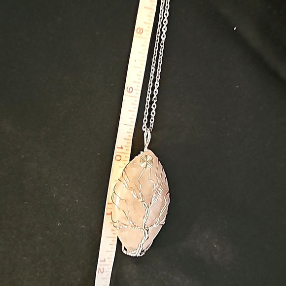 Tree of life, Rose Quartz Silver tone necklace and pendant. NEW! - Picture 7 of 8